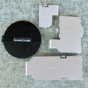 Nintendo Gamecube Platinum Serial Port 1 2 Hi Speed Port Cover Top Plate set lot - Picture 1 of 21