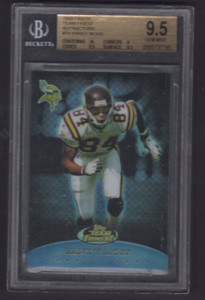 1999 TOPPS TEAM FINEST BLUE REFRACTOR #8 RANDY MOSS SP #98/150 BGS 9.5 GEM MINT