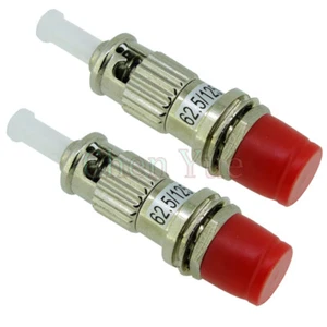 2pcs Fiber Optic Hybrid Adapter MM 62.5/125 FC Female-ST Male Flange Connector - Picture 1 of 5