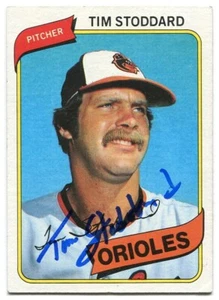 TIM STODDARD signed 1980 Topps #314 Baltimore Orioles World Champs '84Cubs COA - Picture 1 of 1