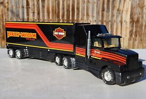 Vintage 1989 Nylint Harley Davidson Semi Truck Tractor And Trailer NICE-LOOKING!