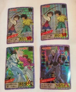 90's Rurouni Kenshin Holographic Prism Foil Lot Of 4 Sticker Cards Samurai X - Picture 1 of 2