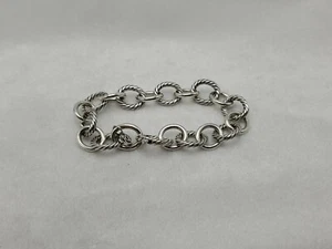 David Yurman Sterling Silver Medium Oval Link Bracelet, length 7.5" - Picture 1 of 6