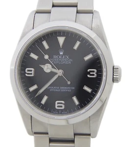Reloj de acero inoxidable para hombre Rolex Explorer I esfera árabe negra banda ostra 114270 - Imagen 1 de 7