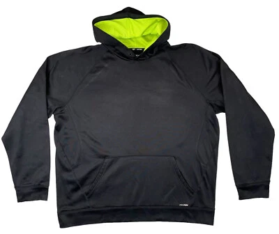 Sudadera con Capucha Tek Gear DryTek Para Hombres XLT Negra Neón Rendimiento Gorpcore Bolsillo Canguro Foto 1 de 4