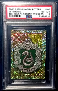SLYTHERIN 2001 PANINI HARRY POTTER PHILOSOPHER'S STONE STICKER #100 PSA 8 - Picture 1 of 2