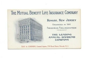 Illustrated Ink Blotter MUTUAL BENEFIT LIFE INSURANCE Newark NJ Day & Cornish  - Picture 1 of 1