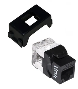 PRESA RETE DATI (PORTAFRUTTO+FRUTTO)KEYSTONE UTP CAT 6 ABB ELOS NERO - Foto 1 di 5