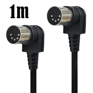 Double 90 Degree Right Angle MIDI 5 PIN Male To MIDI 5Pin DIN Plug Cable Adapter - Afbeelding 1 van 11