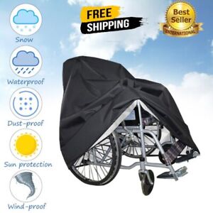 Waterproof Rain Wheelchair Cover for Electric Manual Folding Wheelchairs Black