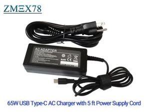 65W AC Adapter USB-C Charger For Dell Inspiron Chromebook 14 7486 P94G 2-In-1 - Picture 1 of 6