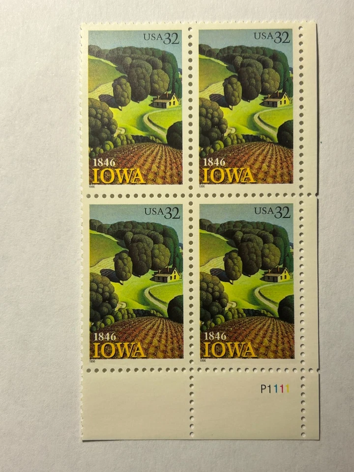 U. S. Plate Block SC 3088 Iowa MNH PL P1111 1996 - Image 1 of 1