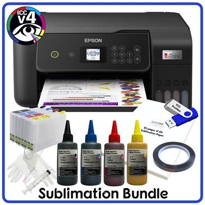 Sublimation Bundle: Epson Tank ET-2870 Printer + non-oem Ink, ICC & Paper - Image 1 of 4