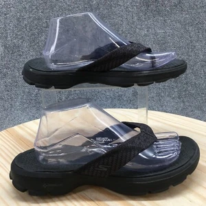 Chanclas Skechers para mujer 10 negras estera de yoga tanga punta abierta sin cordones informales 14250 - Imagen 1 de 17
