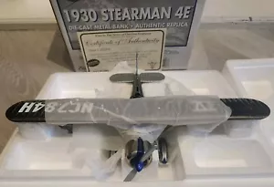 1930 STEARMAN 4E diecas bank Cheveron NIB ERTL SPECIAL EDITION BLACK CHROME NEW - Picture 1 of 7