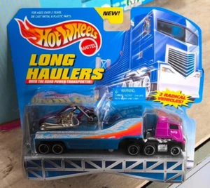 HOT WHEELS LONG HAULERS MOTO VIOLA - Foto 1 di 1