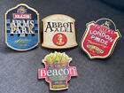 Set Of Four Vintage Assorted Metal Beer Clips - Fullers, Brains, Beacon & Abbots