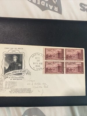 First Day of Issue General Stephen W. Kearny Envelope & 4 Set of 3c Stamps  - Image 1 of 4
