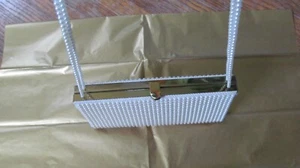Vintage White Beaded Evening Purse Lined Handbag matching comb - Picture 1 of 10