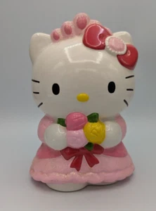 Vintage 2002 Sanrio Hello Kitty Princess Ceramic Glitter Piggy Coin Bank 7 Inch - Picture 1 of 8