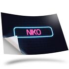 1X Vinyl Sticker Neon Sign Design Niko Name 352339