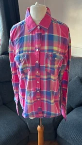 Ladies Size M Pink Check Shirt Gilly Hicks Sydney VGC 34-36 Chest - Picture 1 of 7