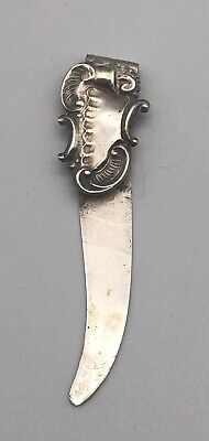 #7 Antique Sterling Silver Bookmark Art Nouveau Wave Scroll Rococo • 29.72$