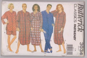Butterick 3034 Unisex Schlafanzug Nachthemd Oberteil kurz Pyjamahose Schnittmuster - Bild 1 von 2