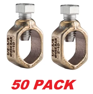 NVENT CP58 Ground Rod Clamp for 5/8" Rod, 1/2"–5/8"dia, #10 Sol-#2Strnd, 50 PACK - Picture 1 of 4