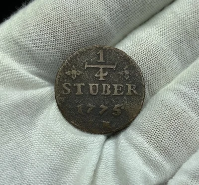 GERMAN STATES JULICH-BERG 1/4 STUBER 1775 PM KM#205 Karl Theodor. 1L6.1 F270 - Image 1 of 2
