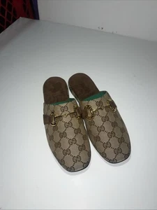 Gucci Wmns Vntg Princetown Horsebit Slippers Mule Beige Size 37.5 - Picture 1 of 6