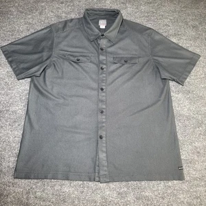 VTG Quicksilver Y2K Black Gray Double Pocket Button Up Shirt Men’s 2XL - Picture 1 of 14