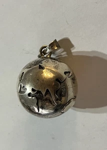 Vintage Mexico Sterling Silver Globe Rattle Ball - Picture 1 of 8