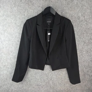 Basque Jacket Womens 6 Black Blazer Open Front Business Office NEW 13947 - Picture 1 of 11
