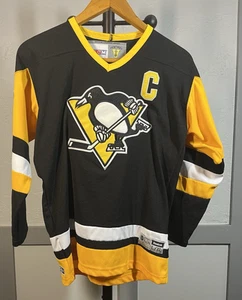 Vintage CCM Pittsburgh Penguins Mario Lemieux YOUTH Hockey Jersey Size L/XL - Picture 1 of 13