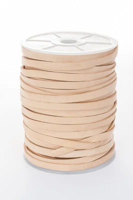 ESNADO Lederband Flach 5 mm x 1,5 mm. Lederriemen. Natur, Länge: Wählbar