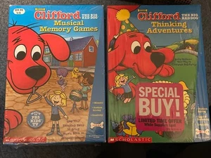 Clifford New VTG CD-Rom Thinking Adventures & Musical Memory Games Software 2002 - Zdjęcie 1 z 3