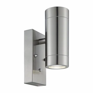 Modern Stainless Steel Up Down Twin Dusk Dawn Sensor IP44 Outdoor Wall Light - Picture 1 of 4