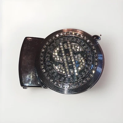 Dollar Sign Money Belt Buckle Big Dawg Spinner Pimpin Hip Hop Encrusted Word C2 - Image 1 of 4
