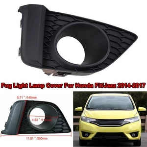 Right RH Side Front Bumper Fog Light Lamp Cover W/ Hole For Honda Fit Jazz 14-17 - Foto 1 di 7