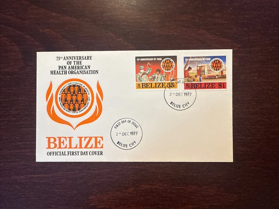 BELIZE FDC COVER 1977 YEAR AMBULANCE BLOOD RESEARCH HEALTH MEDICINE STAMP - Image 1 of 1