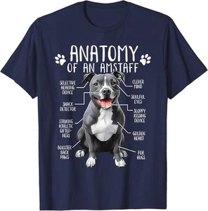 Divertida camiseta con capucha American Staffordshire Terrier Clothing Amstaff Dog Anatomy - Imagen 1 de 9
