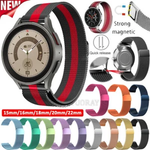 Milanese Edelstahl Magnet Loop Uhrenarmband Ersatzband 15 16 18 19.5 20 22 24mm - Bild 1 von 78