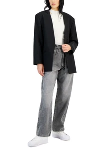 Hugo by Hugo Boss Women Solid Color Oversized Blazer Black Size 14 - Picture 1 of 4