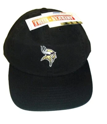 Minnesota Vikings American Needle Hombres Negro Ajustable Correa Sombrero Nuevo NFL Foto 1 de 4