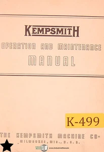 Kempsmith Type G, Milling Machine, Operations Parts and Maintenance Manual - Picture 1 of 2