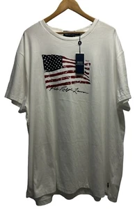 Polo Ralph Lauren NEU Herren XXL Classic Fit weiß S/S T-Shirt amerikanische USA Flagge - Bild 1 von 6