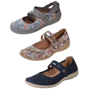 Ladies Mary Jane Sandals Flat Casual Pumps Regular Fit Comfort Summer Shoes Size - Picture 1 of 43