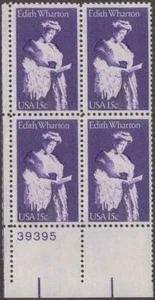 Scott # 1832 - US Plate Block Of 4 - Edith Wharton - MNH - 1980 - Picture 1 of 1