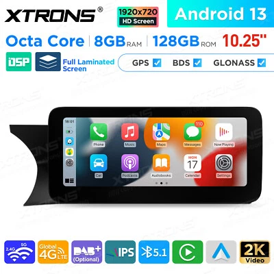 10.25" Android 14 128GB CarPlay Car GPS Stereo 4G LTE WiFi For Benz-C-Class W204 - Image 1 of 4